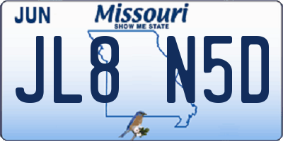 MO license plate JL8N5D