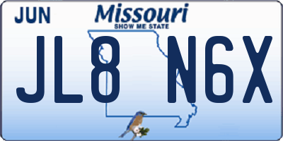 MO license plate JL8N6X