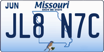 MO license plate JL8N7C
