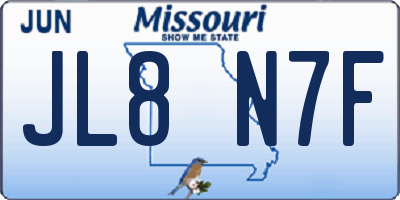 MO license plate JL8N7F