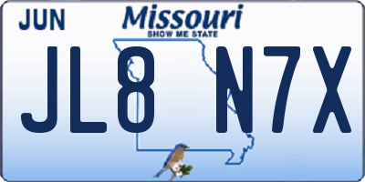 MO license plate JL8N7X