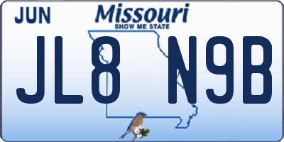 MO license plate JL8N9B
