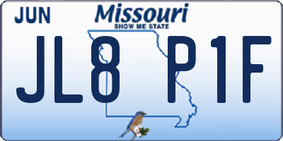 MO license plate JL8P1F