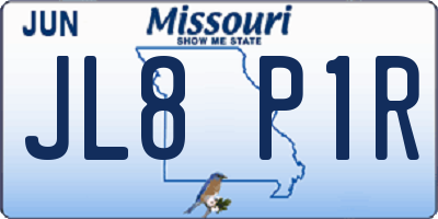 MO license plate JL8P1R