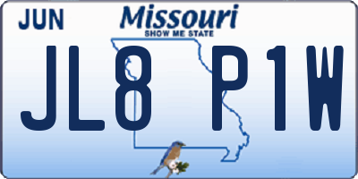 MO license plate JL8P1W