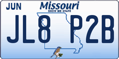 MO license plate JL8P2B