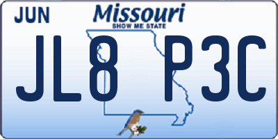 MO license plate JL8P3C