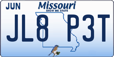 MO license plate JL8P3T