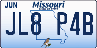 MO license plate JL8P4B