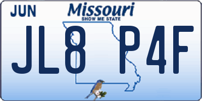 MO license plate JL8P4F