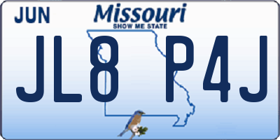 MO license plate JL8P4J