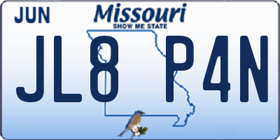 MO license plate JL8P4N