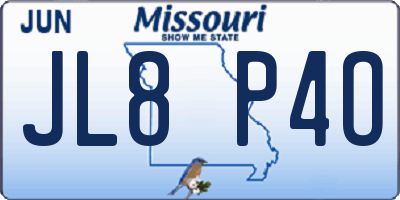 MO license plate JL8P4O