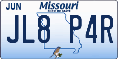 MO license plate JL8P4R