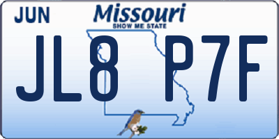 MO license plate JL8P7F
