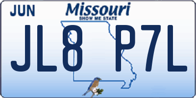 MO license plate JL8P7L
