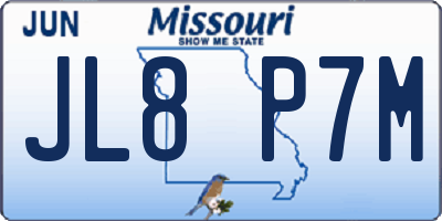 MO license plate JL8P7M