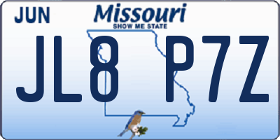MO license plate JL8P7Z