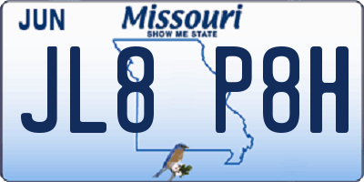 MO license plate JL8P8H