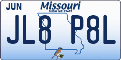 MO license plate JL8P8L