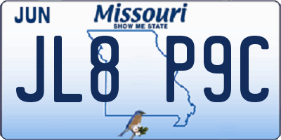 MO license plate JL8P9C