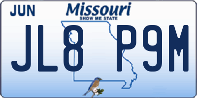 MO license plate JL8P9M