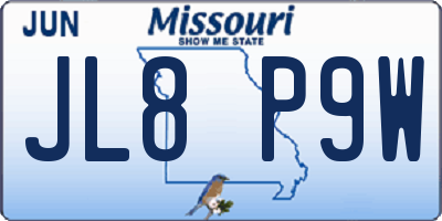 MO license plate JL8P9W
