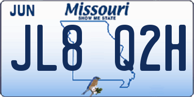 MO license plate JL8Q2H