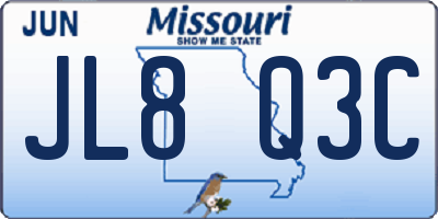 MO license plate JL8Q3C