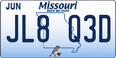 MO license plate JL8Q3D