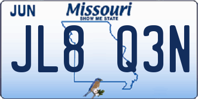 MO license plate JL8Q3N