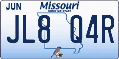 MO license plate JL8Q4R