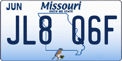 MO license plate JL8Q6F