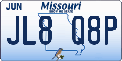 MO license plate JL8Q8P