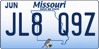 MO license plate JL8Q9Z