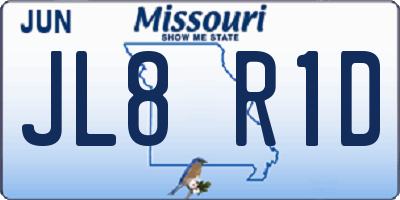MO license plate JL8R1D