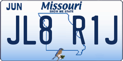 MO license plate JL8R1J