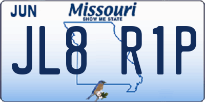 MO license plate JL8R1P
