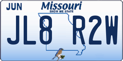 MO license plate JL8R2W