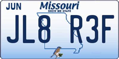MO license plate JL8R3F