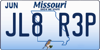 MO license plate JL8R3P