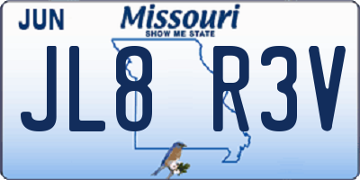 MO license plate JL8R3V