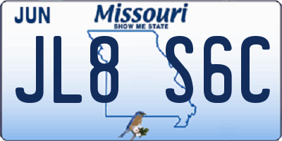 MO license plate JL8S6C