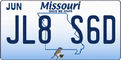 MO license plate JL8S6D