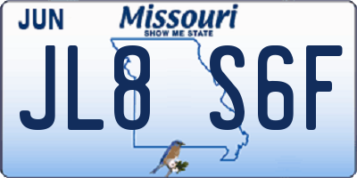 MO license plate JL8S6F
