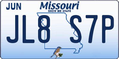 MO license plate JL8S7P