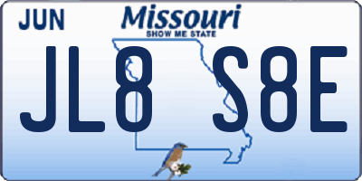 MO license plate JL8S8E