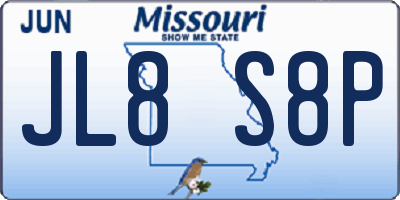 MO license plate JL8S8P