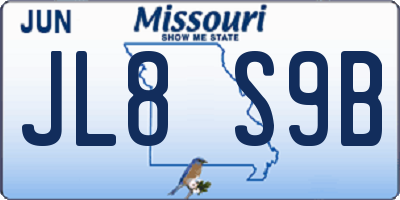 MO license plate JL8S9B