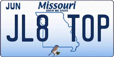 MO license plate JL8T0P